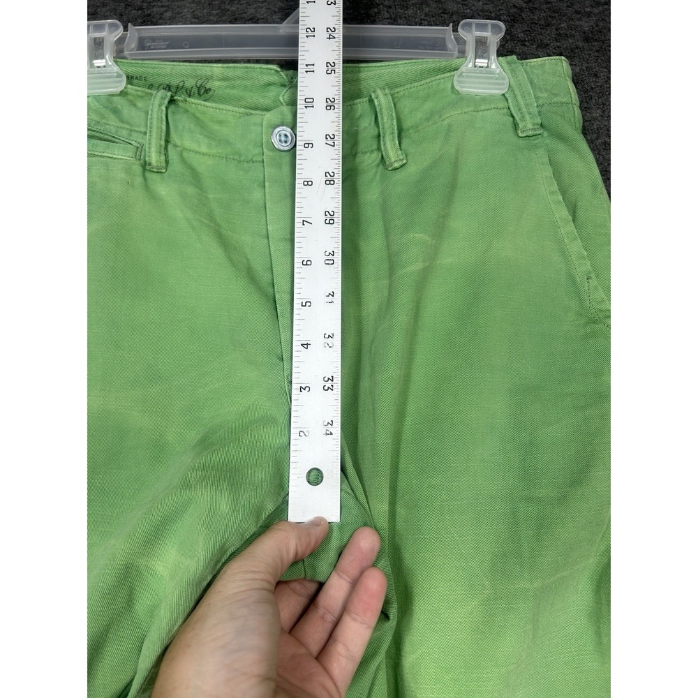 VINTAGE Polo Ralph Lauren Pants Size 32x30 Green Naval Tailor Faded Garment Dyed - Picture 6 of 13